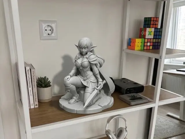 Elven Warrior Guardian | Fantasy Anime Statue