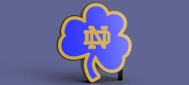 Notre Dame Clover Design inspired LED lightbox.