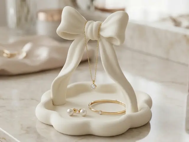 Ribbon Bow Organizer Vanity Jewelry Hold Catchall