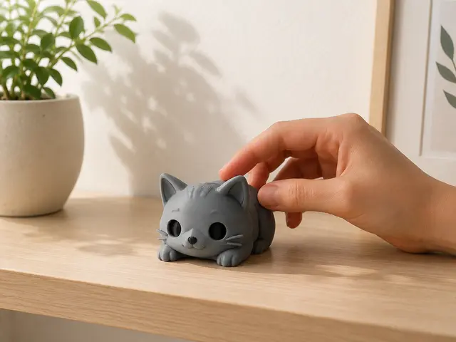 Cute Sleeping Cat Figure – 3D Printable Desk Buddy