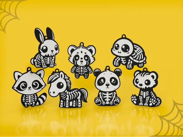 Cute Animal Halloween Keychain Skeleton -7 designs