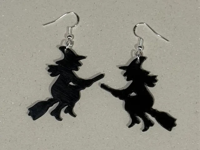 Halloween Flying Witch Earrings