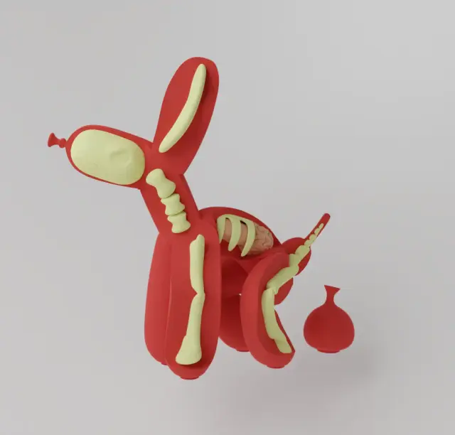 Balloon Dog Flayed Open Dissected Art Toy