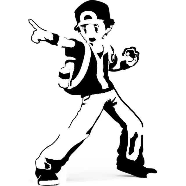 Pokemon Trainer stencil