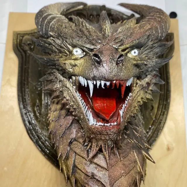Ferocious Dragon Head Wall Mount – Fantasy Trophy Style