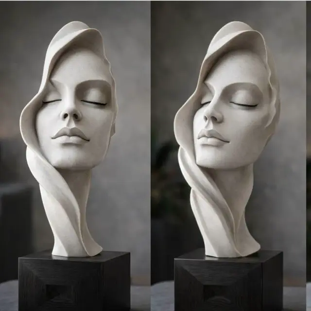 Modern Woman Sculpture STL | Abstract Female Art Statue | Co