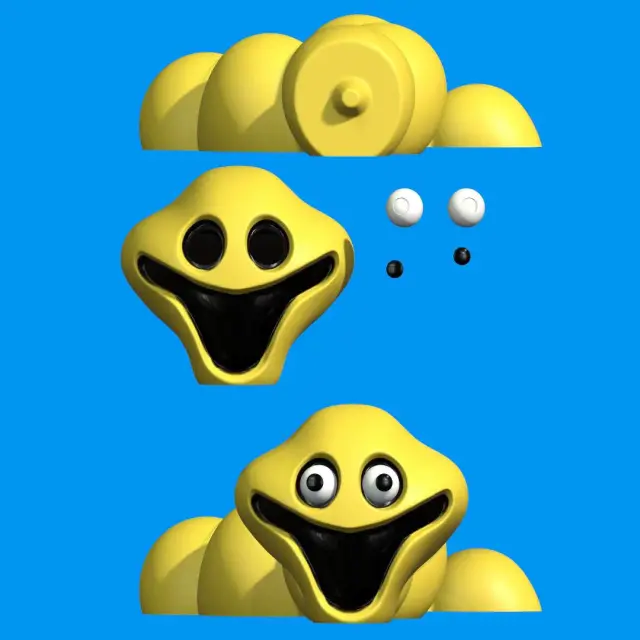 Hungry Worm STL 3D Model Split Parts No Support Roblox